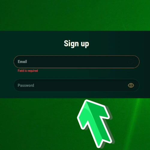 email address and create a strong password