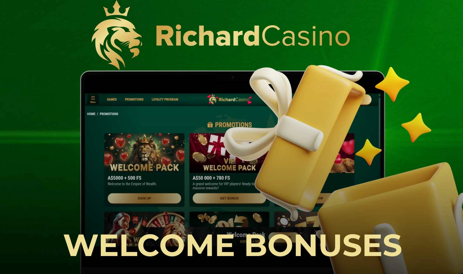 Richard Casino’s standard welcome package